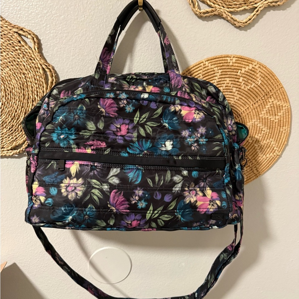 Lug Floral Print Women’s Shoulder Bag - Black Multicolor